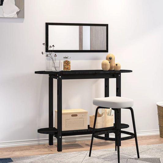 Wandtafel 110x40x80 cm massief grenenhout zwart is nu te koop bij PeponiXL, paradijselijk wonen!
