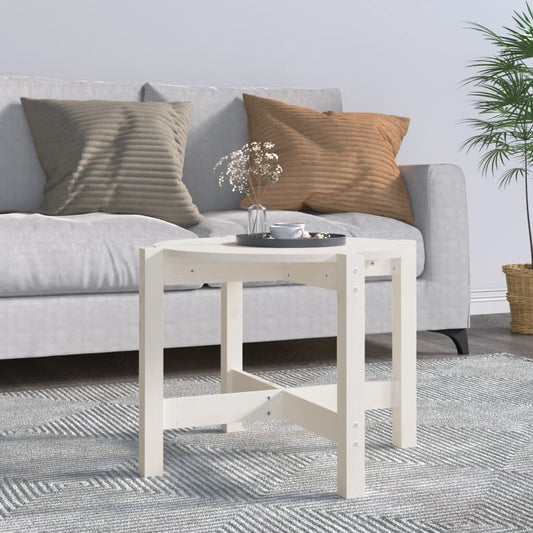Salontafel Ø62,5x45 cm massief grenenhout wit is nu te koop bij PeponiXL, paradijselijk wonen!