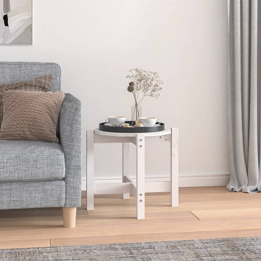 Salontafel Ø 52,5x45 cm massief grenenhout wit is nu te koop bij PeponiXL, paradijselijk wonen!