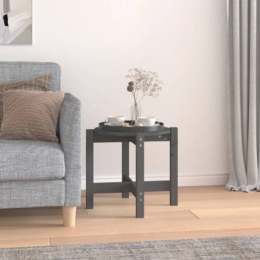 Salontafel Ø 52,5x45 cm massief grenenhout grijs is nu te koop bij PeponiXL, paradijselijk wonen!