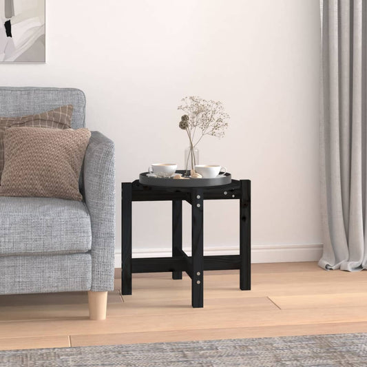 Salontafel Ø 52,5x45 cm massief grenenhout zwart is nu te koop bij PeponiXL, paradijselijk wonen!