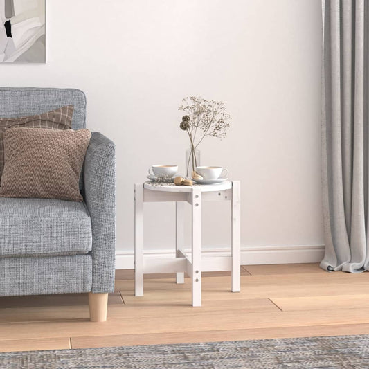 Salontafel Ø 42,5x45 cm massief grenenhout wit is nu te koop bij PeponiXL, paradijselijk wonen!