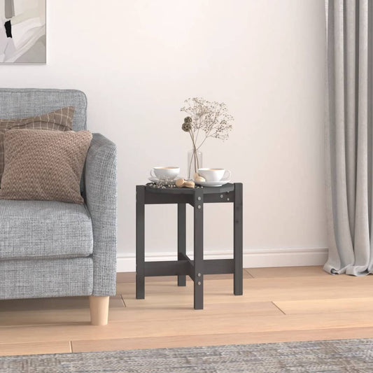 Salontafel Ø 42,5x45 cm massief grenenhout grijs is nu te koop bij PeponiXL, paradijselijk wonen!