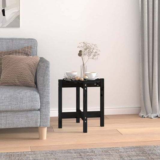 Salontafel Ø 42,5x45 cm massief grenenhout zwart is nu te koop bij PeponiXL, paradijselijk wonen!