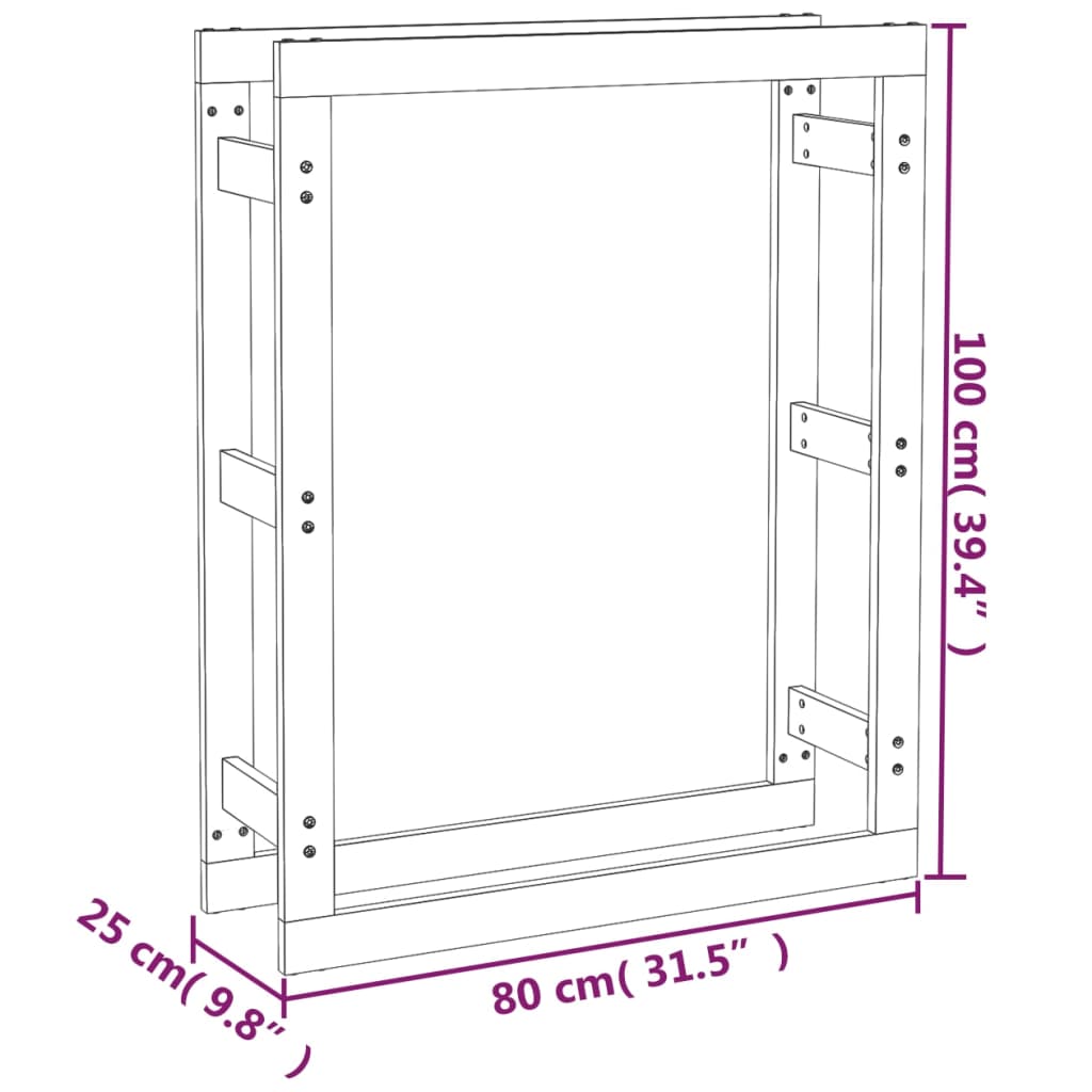 Haardhoutrek 80x25x100 cm massief grenenhout grijs is nu te koop bij PeponiXL, paradijselijk wonen!