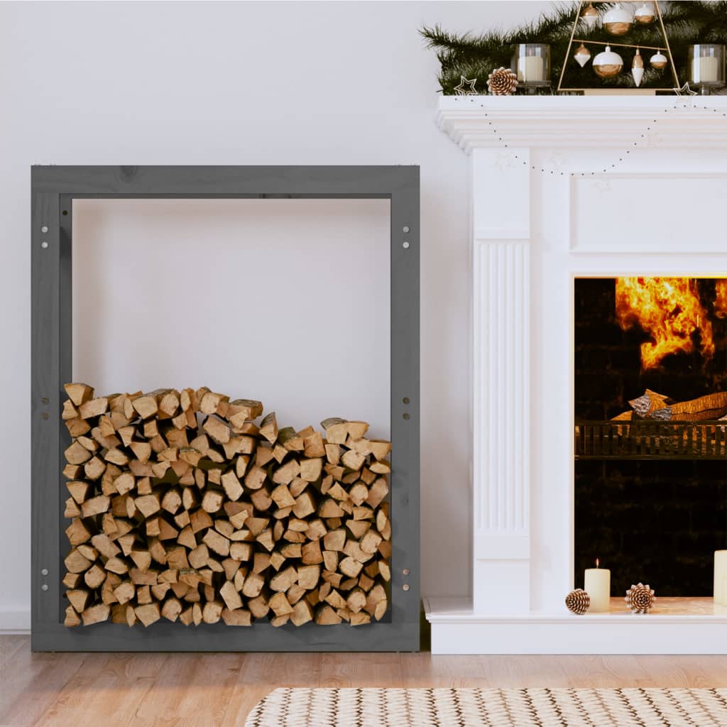 Haardhoutrek 80x25x100 cm massief grenenhout grijs is nu te koop bij PeponiXL, paradijselijk wonen!