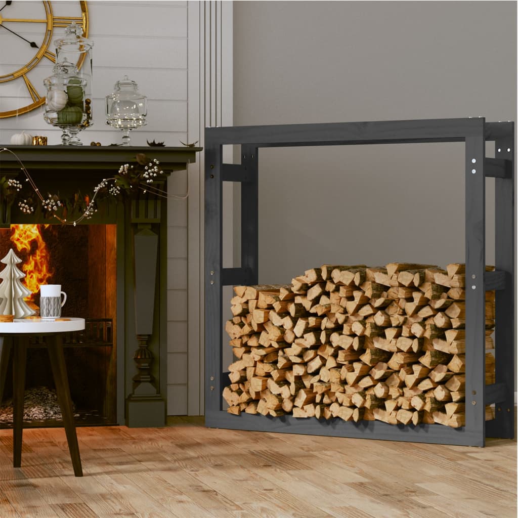 Haardhoutrek 100x25x100 cm massief grenenhout grijs is nu te koop bij PeponiXL, paradijselijk wonen!