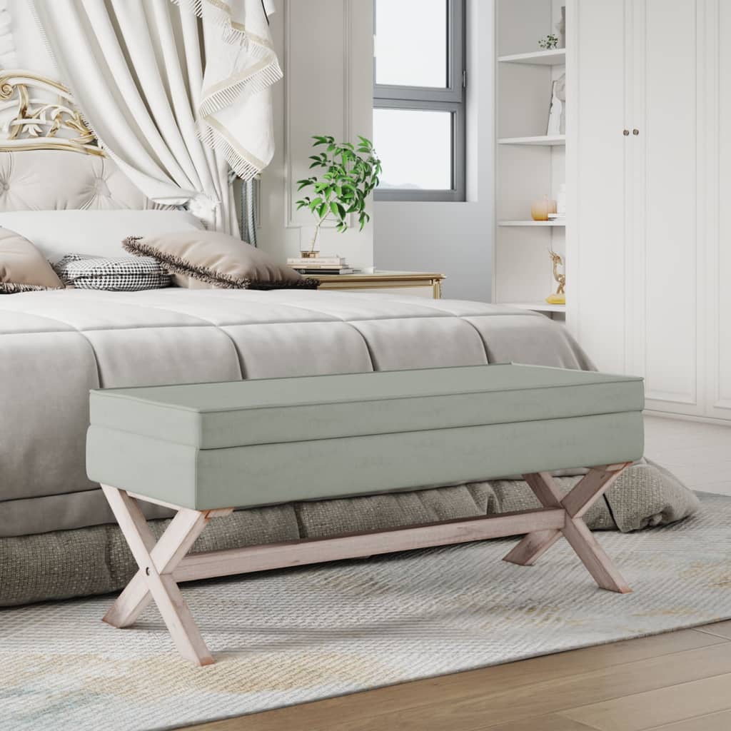 Opbergkruk 110x45x49 cm fluweel lichtgrijs is nu te koop bij PeponiXL, paradijselijk wonen!