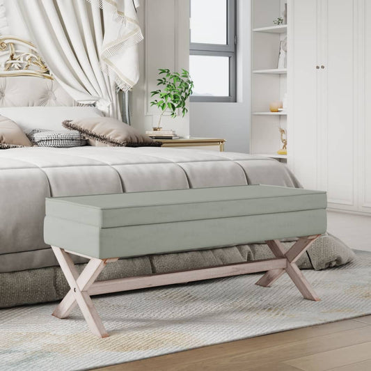 Opbergkruk 110x45x49 cm fluweel lichtgrijs is nu te koop bij PeponiXL, paradijselijk wonen!