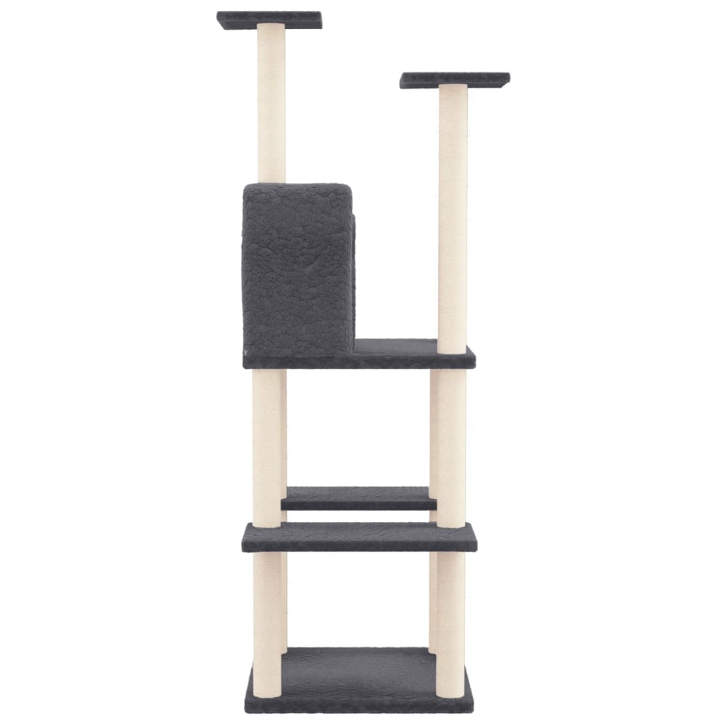 Kattenmeubel met sisal krabpalen 144,5 cm donkergrijs is nu te koop bij PeponiXL, paradijselijk wonen!