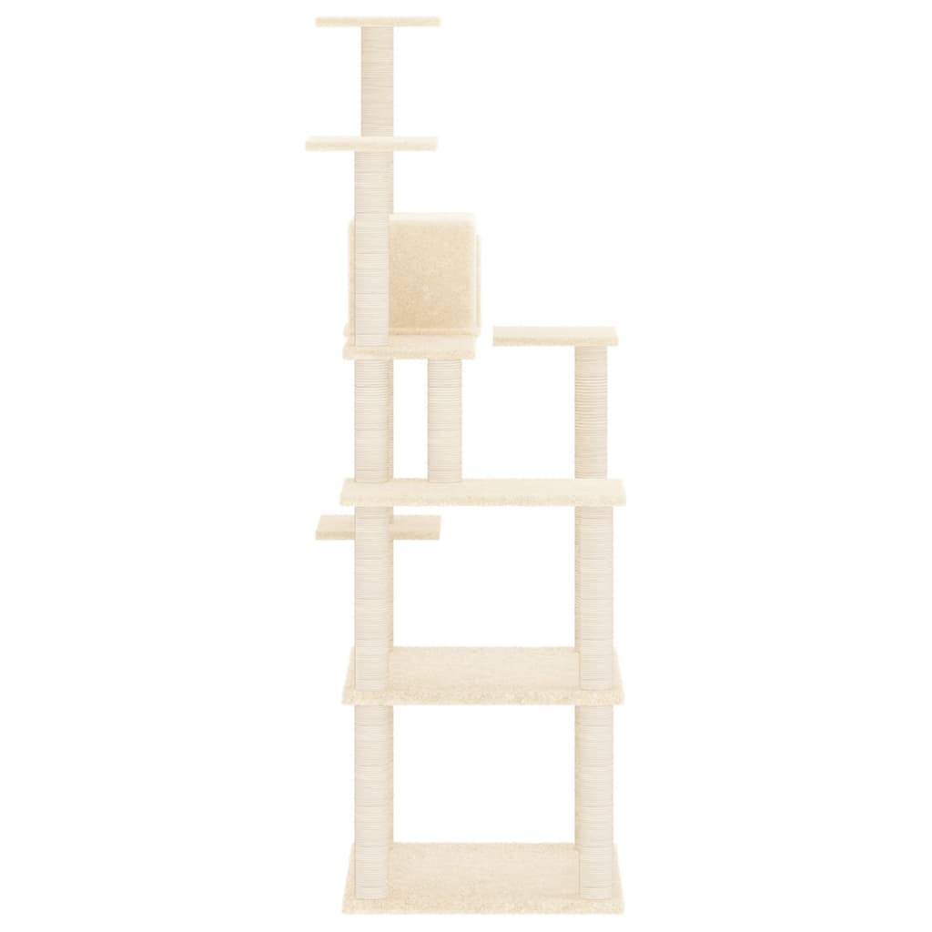 Kattenmeubel met sisal krabpalen 153 cm crèmekleurig is nu te koop bij PeponiXL, paradijselijk wonen!