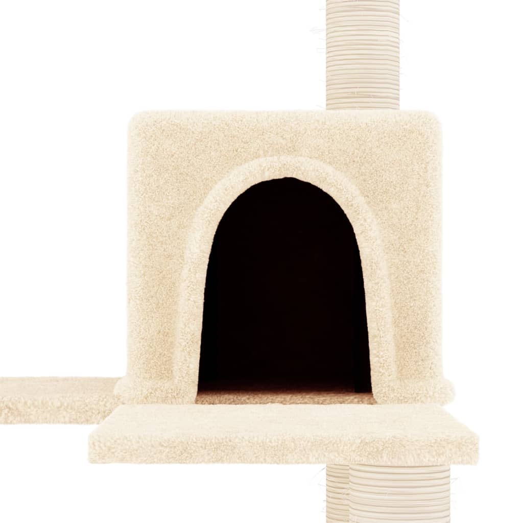 Kattenmeubel met sisal krabpalen 153 cm crèmekleurig is nu te koop bij PeponiXL, paradijselijk wonen!