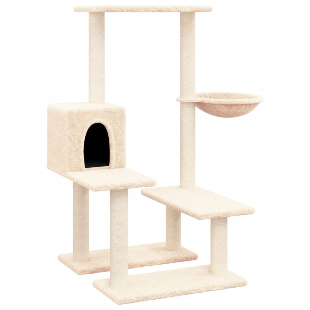 Kattenmeubel met sisal krabpalen 94,5 cm crèmekleurig is nu te koop bij PeponiXL, paradijselijk wonen!