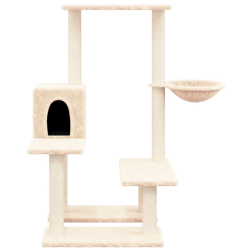 Kattenmeubel met sisal krabpalen 94,5 cm crèmekleurig is nu te koop bij PeponiXL, paradijselijk wonen!