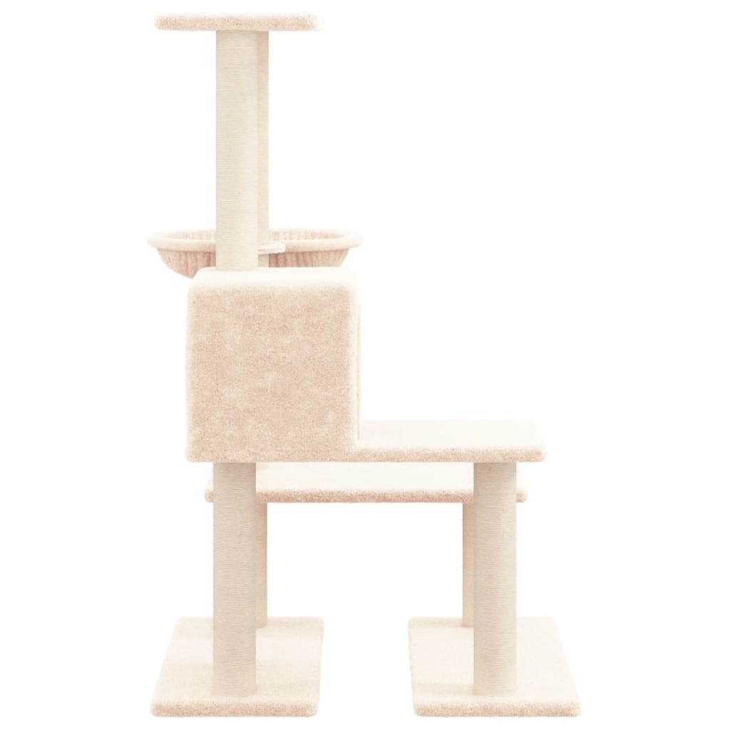 Kattenmeubel met sisal krabpalen 94,5 cm crèmekleurig is nu te koop bij PeponiXL, paradijselijk wonen!