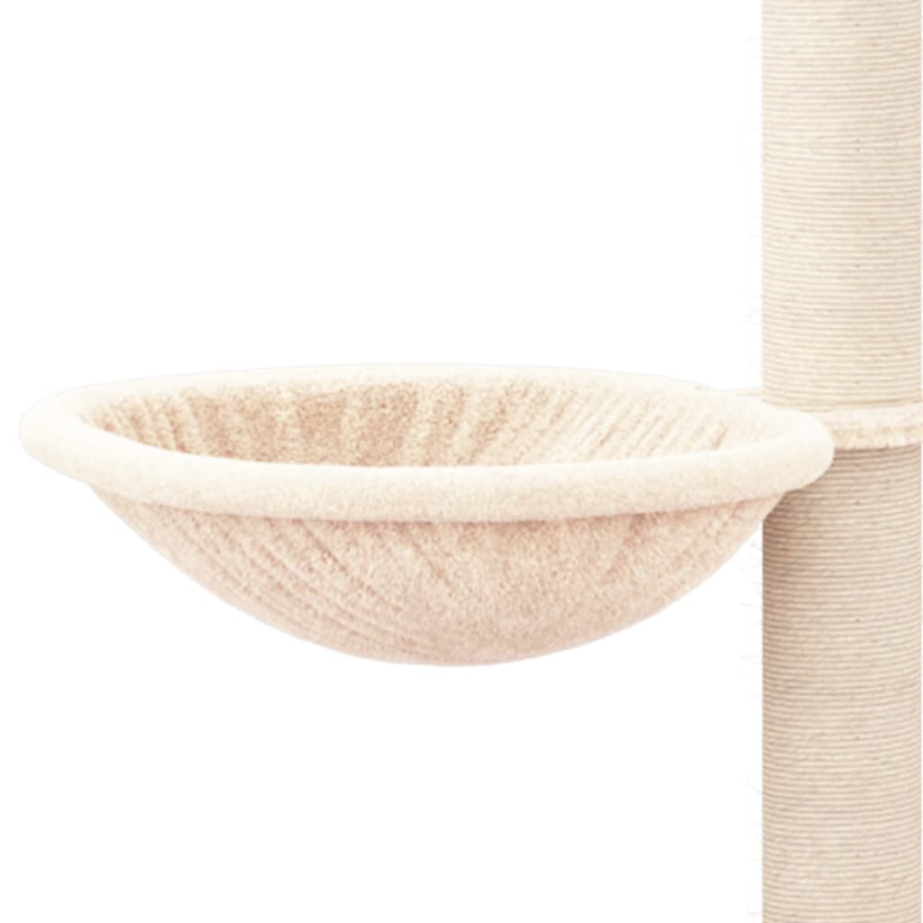 Kattenmeubel met sisal krabpalen 94,5 cm crèmekleurig is nu te koop bij PeponiXL, paradijselijk wonen!