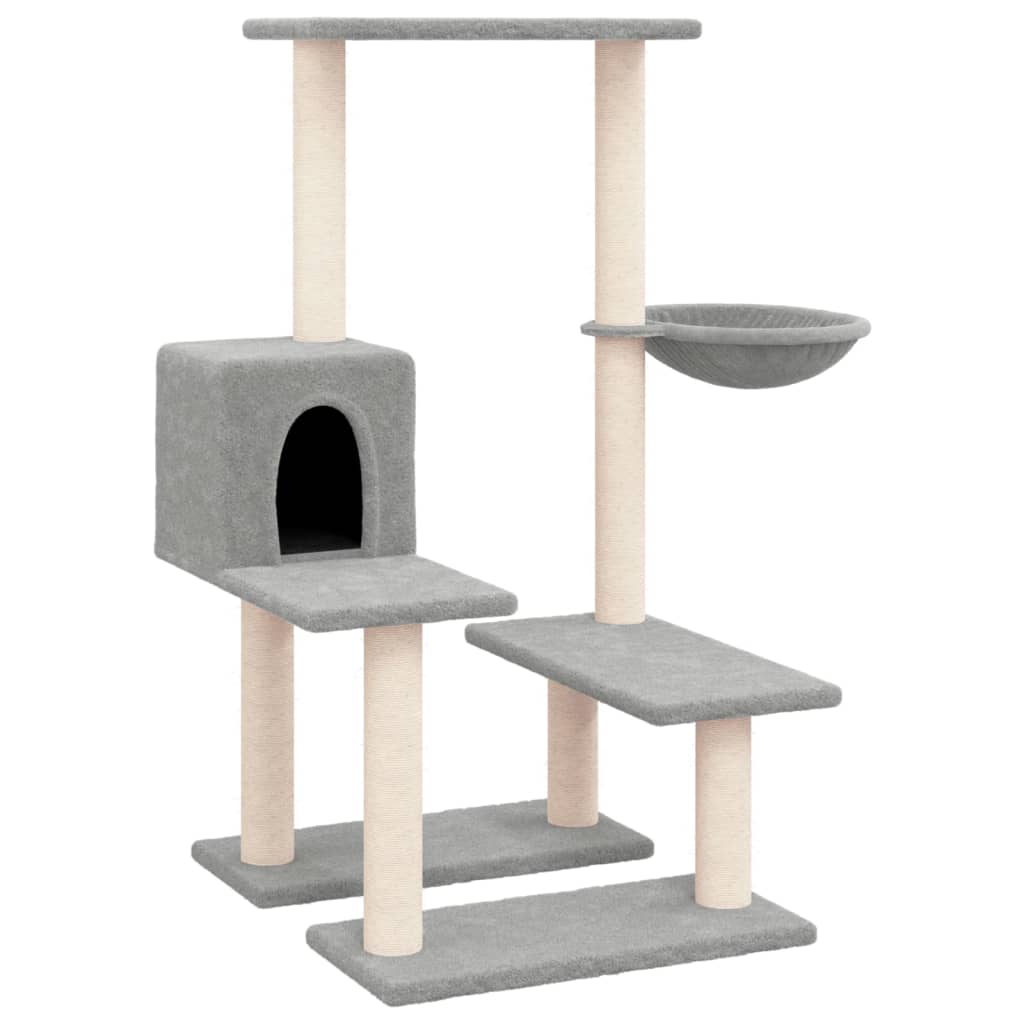 Kattenmeubel met sisal krabpalen 94,5 cm lichtgrijs is nu te koop bij PeponiXL, paradijselijk wonen!