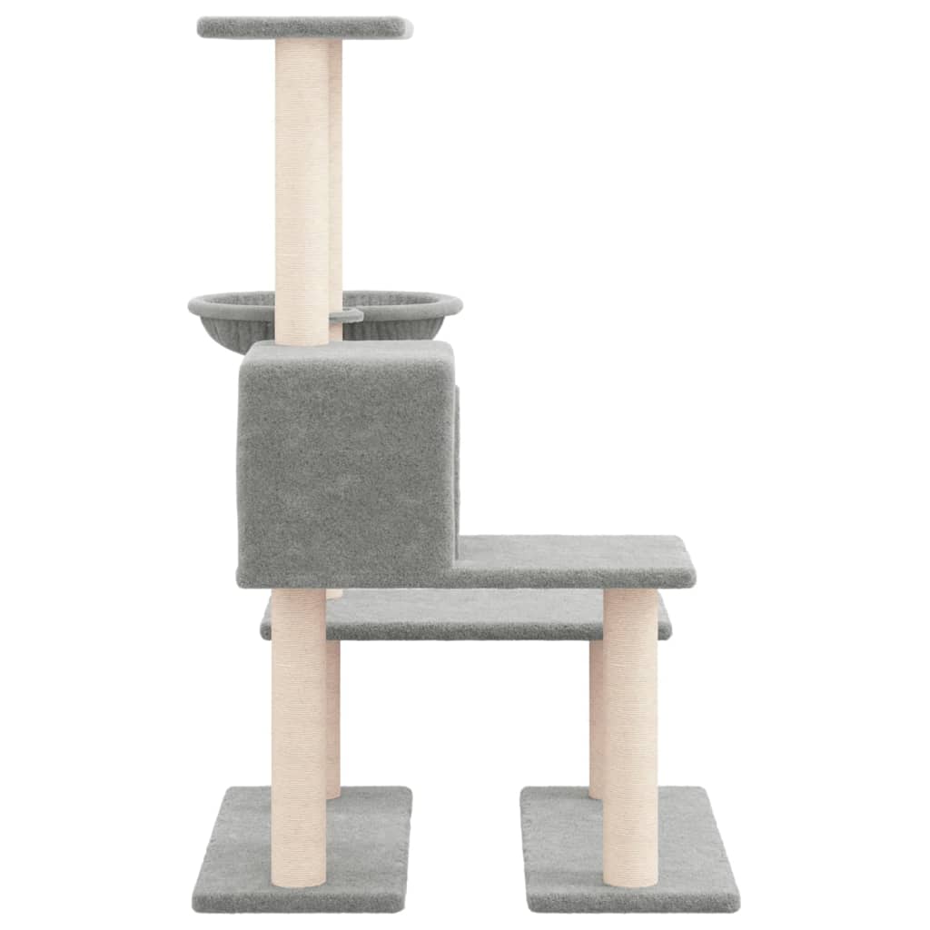 Kattenmeubel met sisal krabpalen 94,5 cm lichtgrijs is nu te koop bij PeponiXL, paradijselijk wonen!