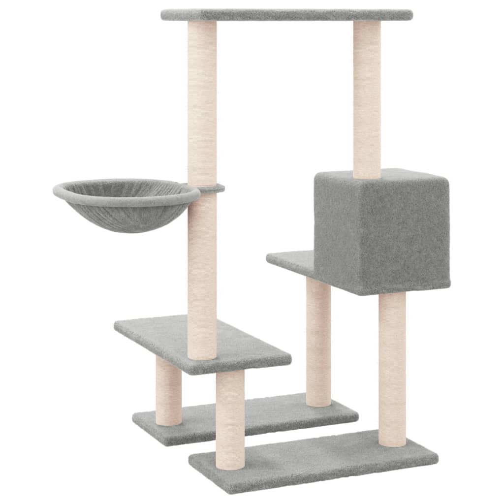 Kattenmeubel met sisal krabpalen 94,5 cm lichtgrijs is nu te koop bij PeponiXL, paradijselijk wonen!