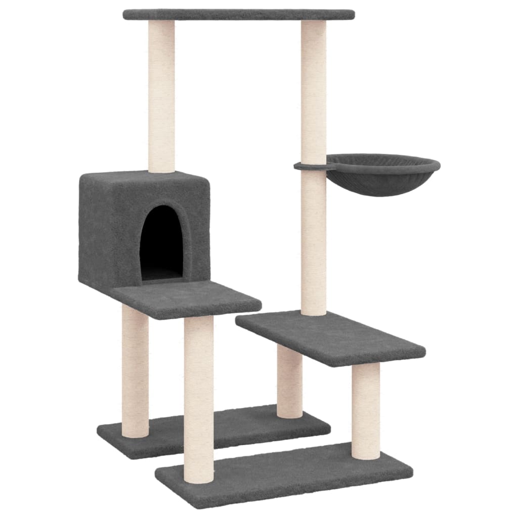 Kattenmeubel met sisal krabpalen 94,5 cm donkergrijs is nu te koop bij PeponiXL, paradijselijk wonen!