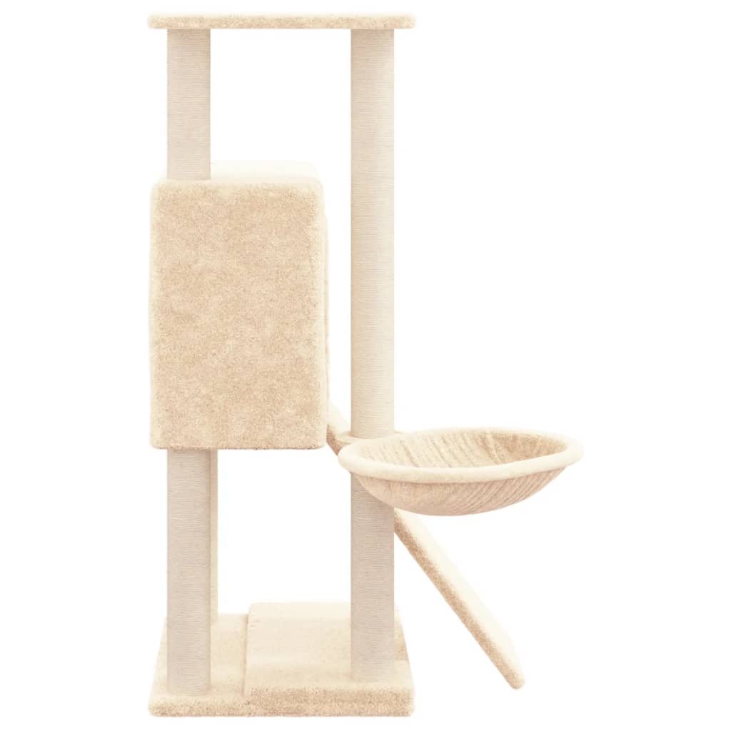 Kattenmeubel met sisal krabpalen 96 cm crèmekleurig is nu te koop bij PeponiXL, paradijselijk wonen!