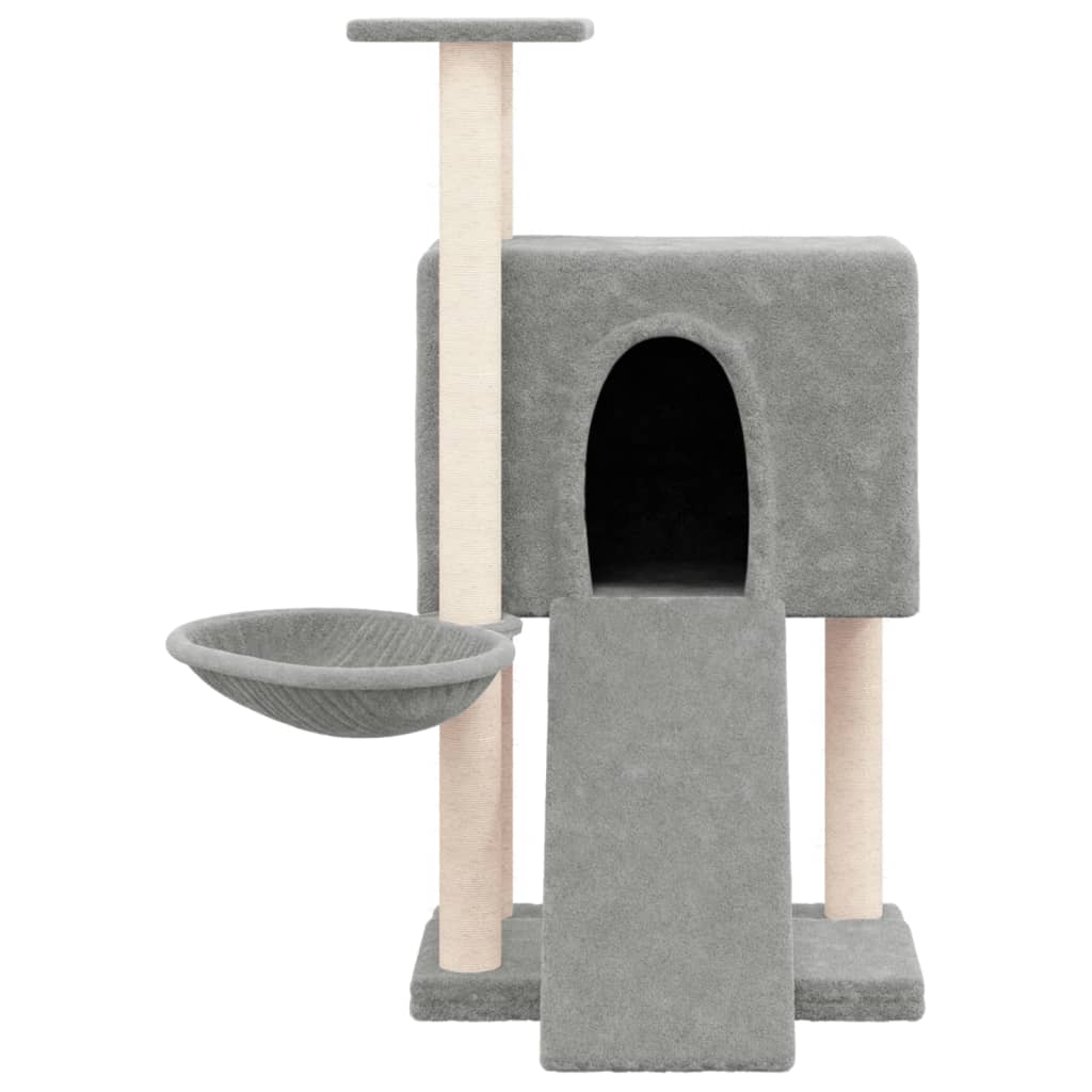 Kattenmeubel met sisal krabpalen 96 cm lichtgrijs is nu te koop bij PeponiXL, paradijselijk wonen!
