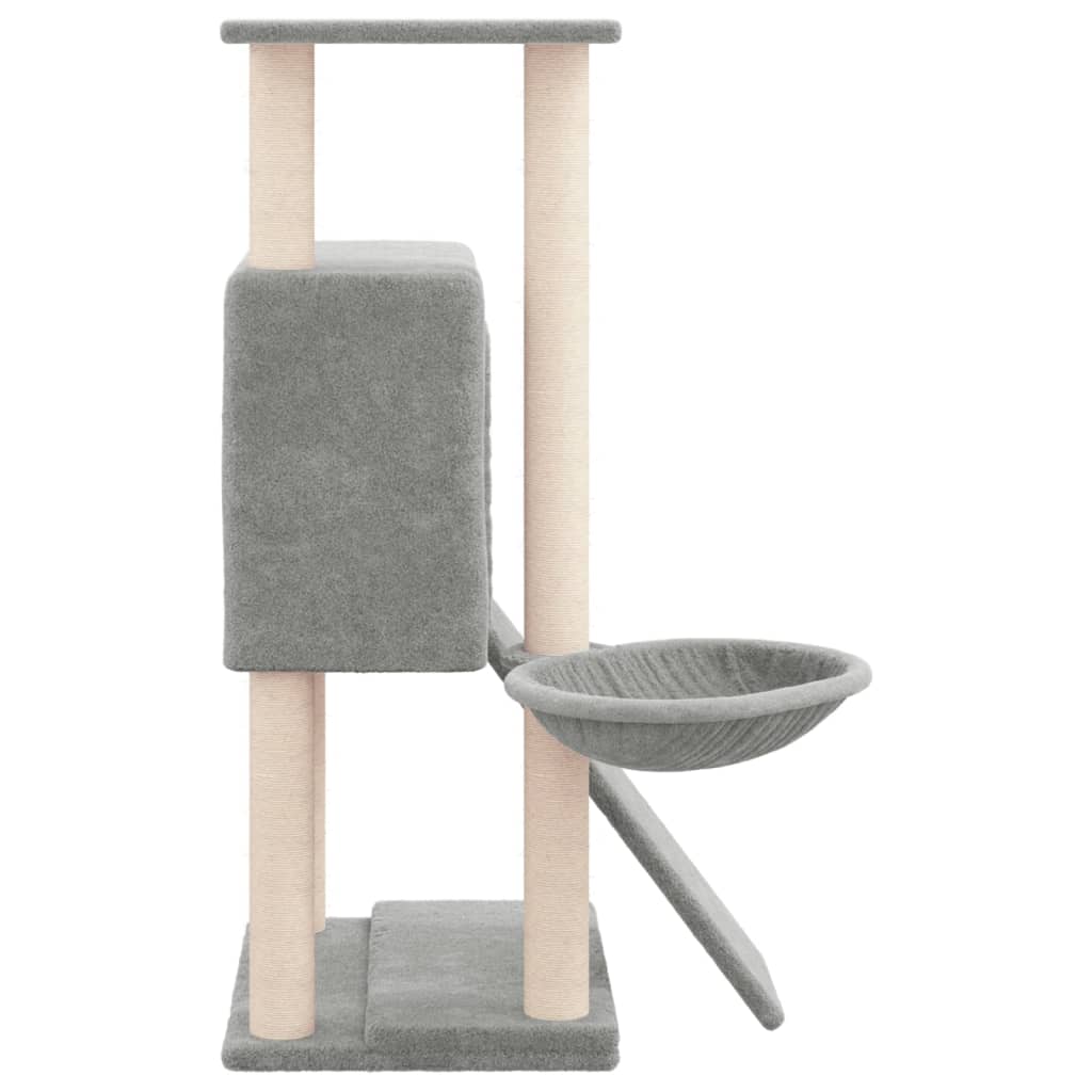 Kattenmeubel met sisal krabpalen 96 cm lichtgrijs is nu te koop bij PeponiXL, paradijselijk wonen!