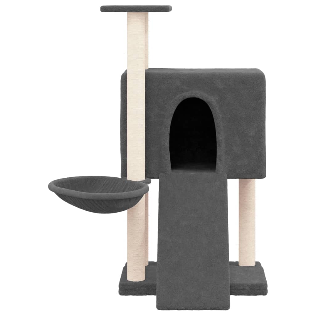 Kattenmeubel met sisal krabpalen 96 cm donkergrijs is nu te koop bij PeponiXL, paradijselijk wonen!