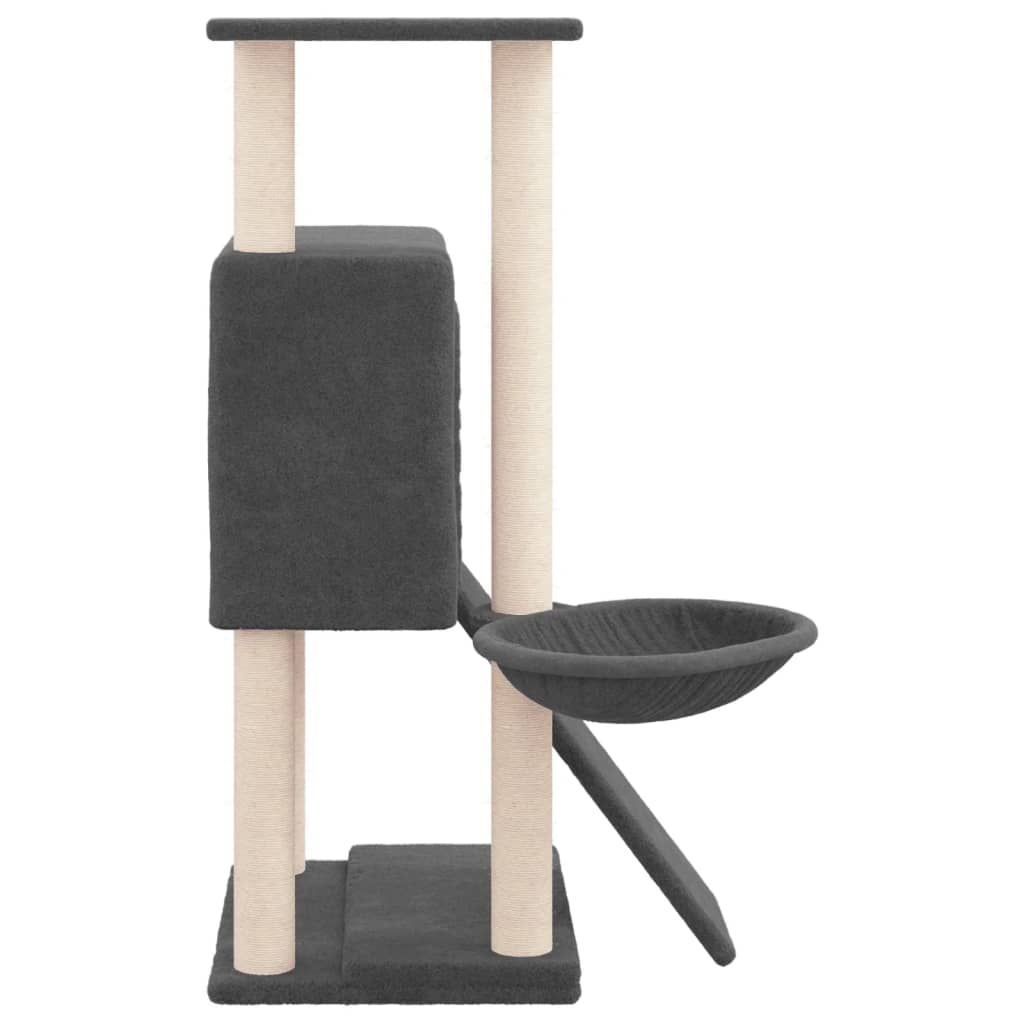 Kattenmeubel met sisal krabpalen 96 cm donkergrijs is nu te koop bij PeponiXL, paradijselijk wonen!