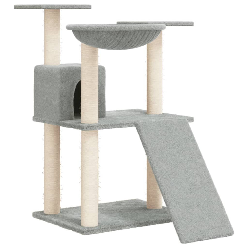 Kattenmeubel met sisal krabpalen 83 cm lichtgrijs is nu te koop bij PeponiXL, paradijselijk wonen!