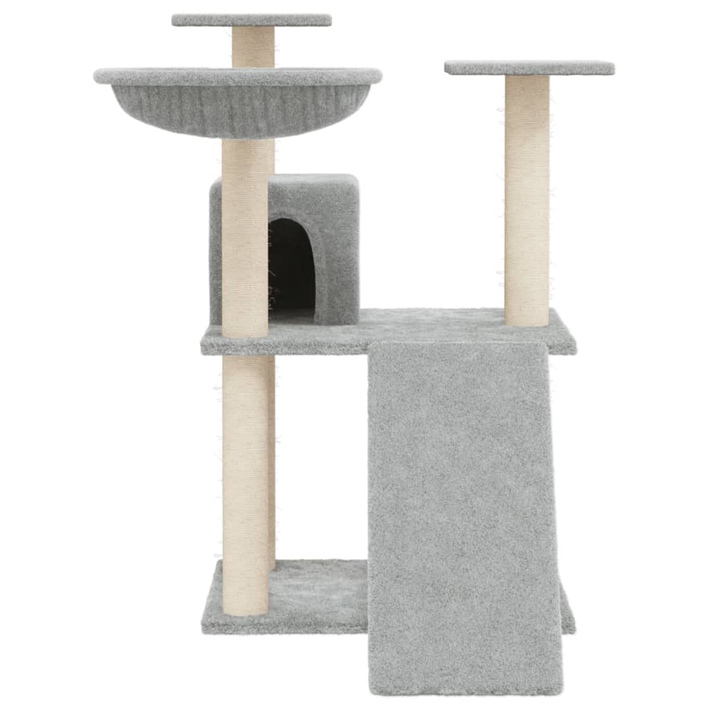Kattenmeubel met sisal krabpalen 83 cm lichtgrijs is nu te koop bij PeponiXL, paradijselijk wonen!