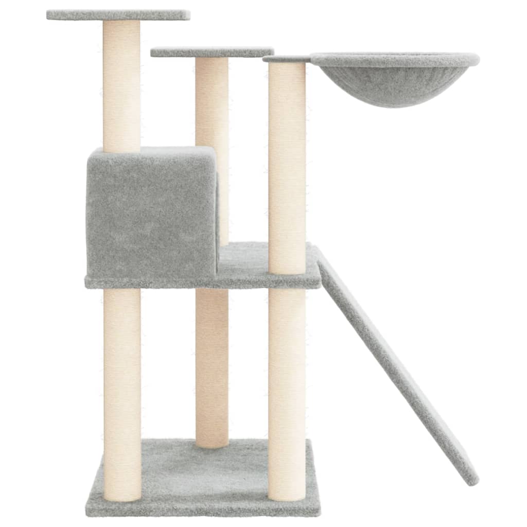 Kattenmeubel met sisal krabpalen 83 cm lichtgrijs is nu te koop bij PeponiXL, paradijselijk wonen!