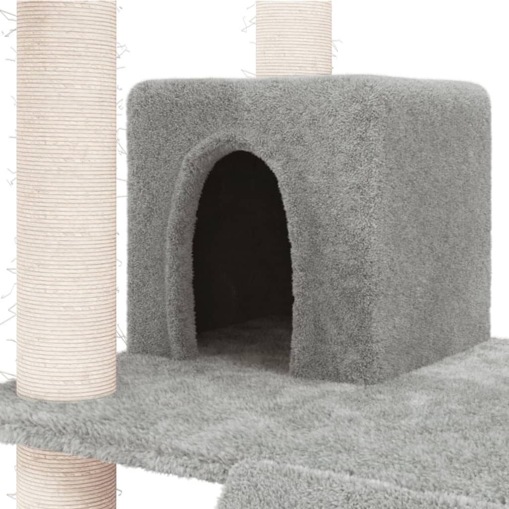 Kattenmeubel met sisal krabpalen 83 cm lichtgrijs is nu te koop bij PeponiXL, paradijselijk wonen!