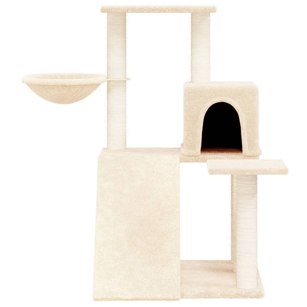 Kattenmeubel met sisal krabpalen 82 cm crèmekleurig is nu te koop bij PeponiXL, paradijselijk wonen!