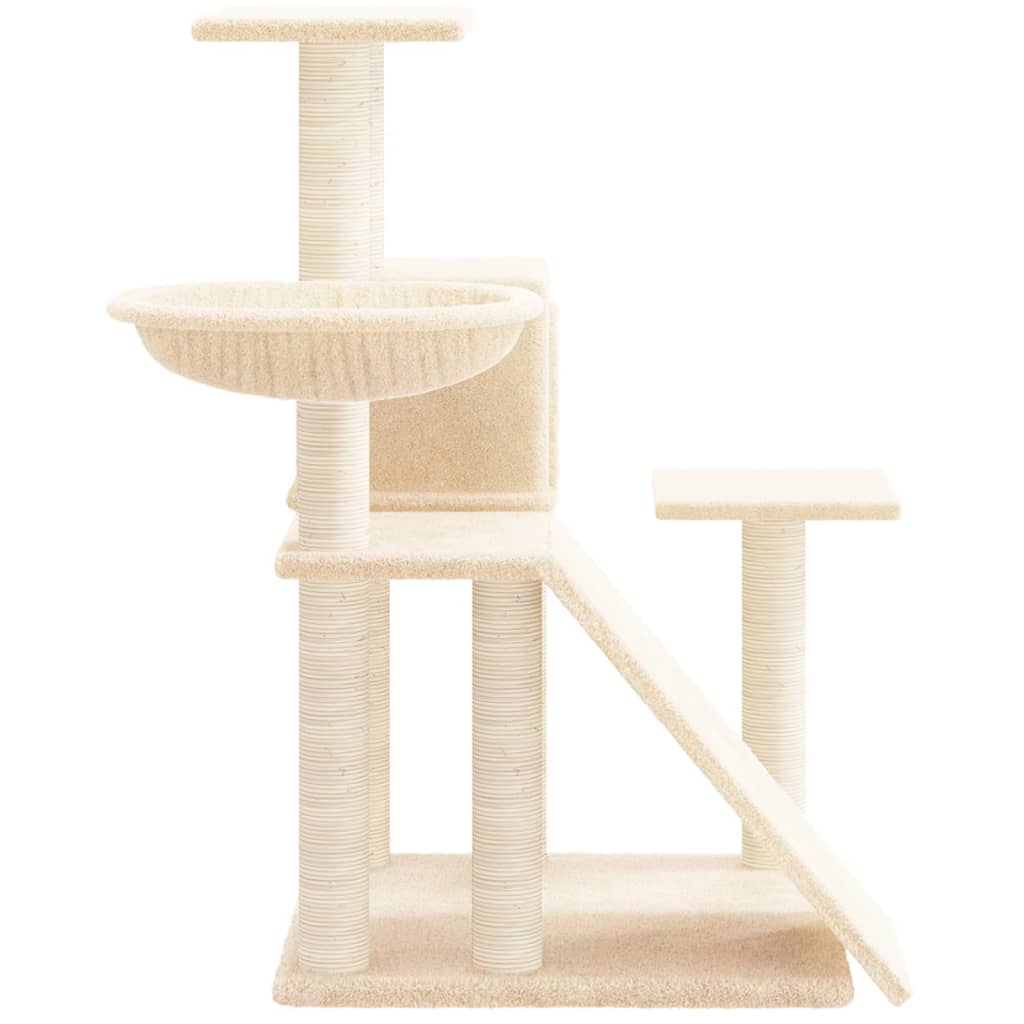 Kattenmeubel met sisal krabpalen 82 cm crèmekleurig is nu te koop bij PeponiXL, paradijselijk wonen!