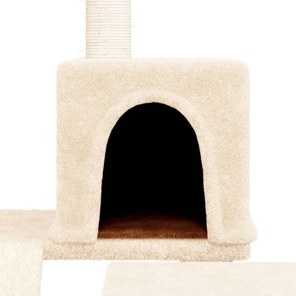 Kattenmeubel met sisal krabpalen 82 cm crèmekleurig is nu te koop bij PeponiXL, paradijselijk wonen!