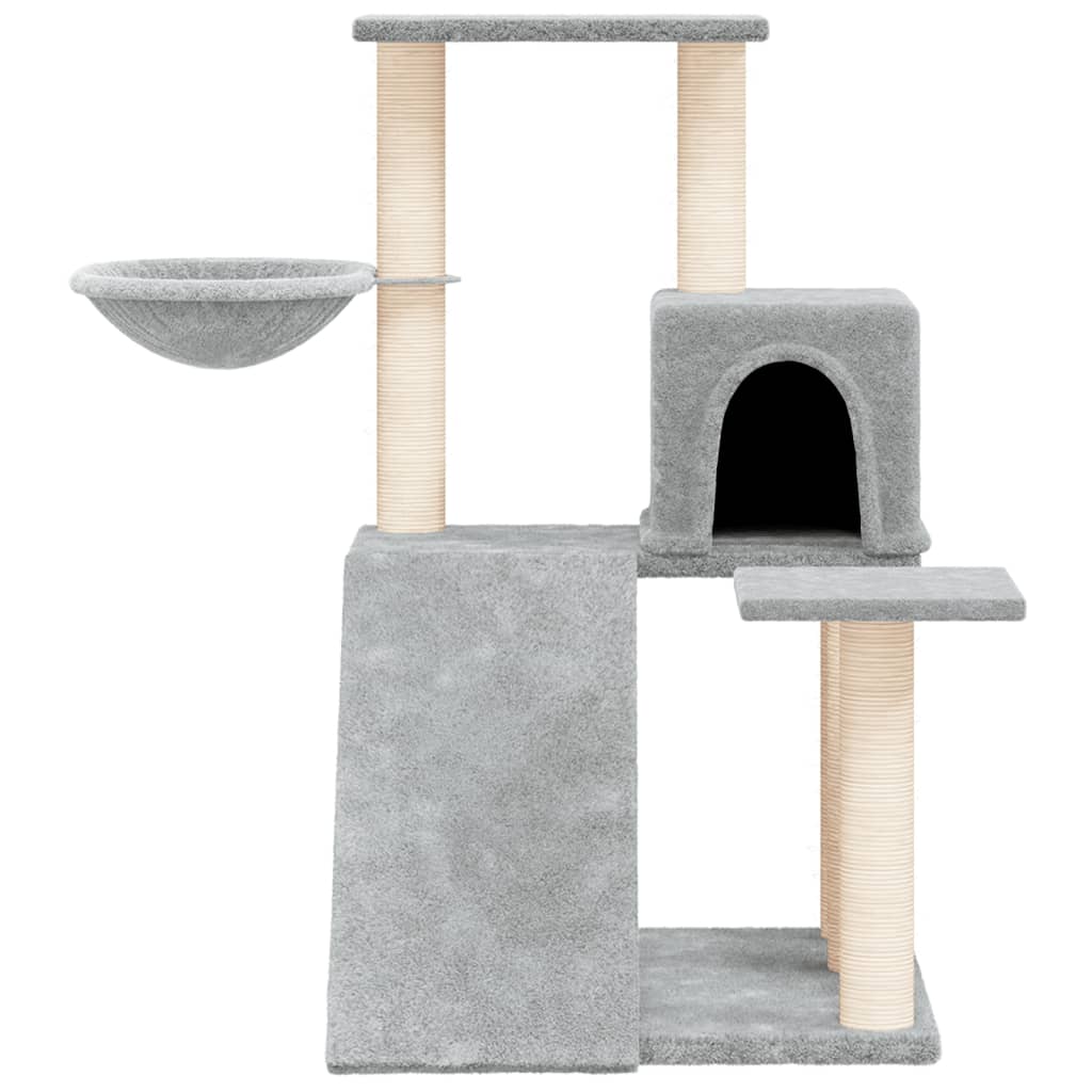 Kattenmeubel met sisal krabpalen 82 cm lichtgrijs is nu te koop bij PeponiXL, paradijselijk wonen!