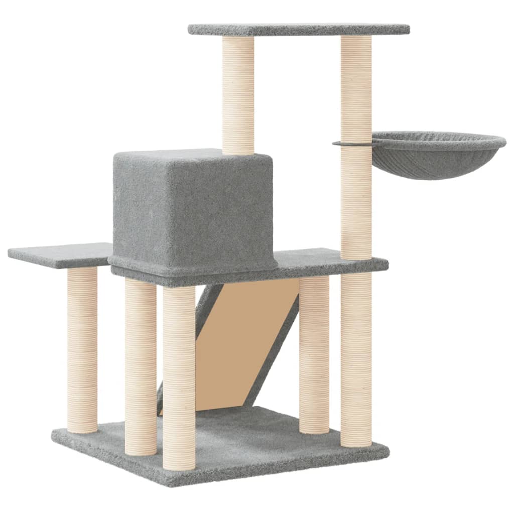Kattenmeubel met sisal krabpalen 82 cm lichtgrijs is nu te koop bij PeponiXL, paradijselijk wonen!