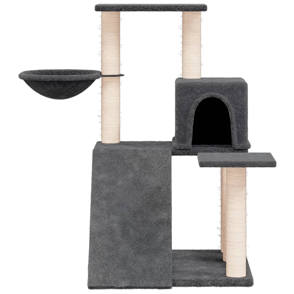 Kattenmeubel met sisal krabpalen 82 cm donkergrijs is nu te koop bij PeponiXL, paradijselijk wonen!