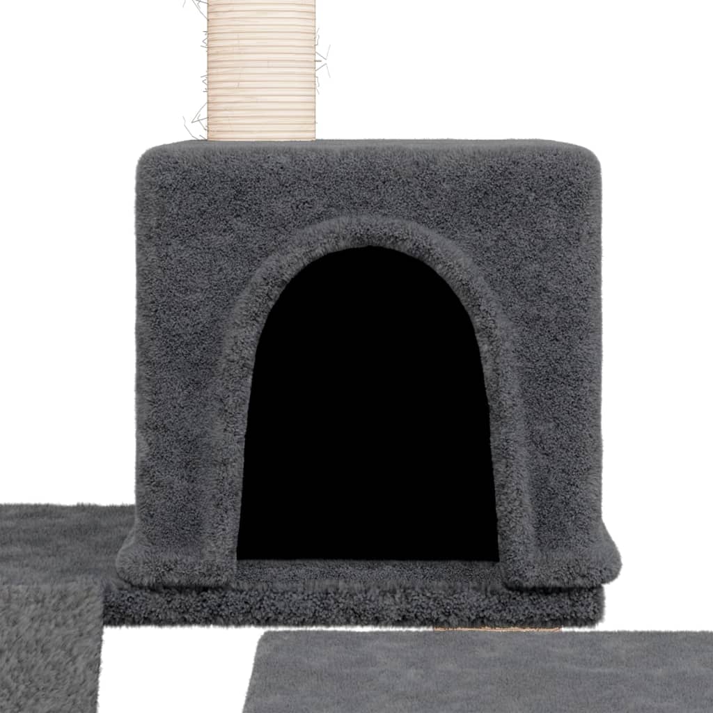 Kattenmeubel met sisal krabpalen 82 cm donkergrijs is nu te koop bij PeponiXL, paradijselijk wonen!