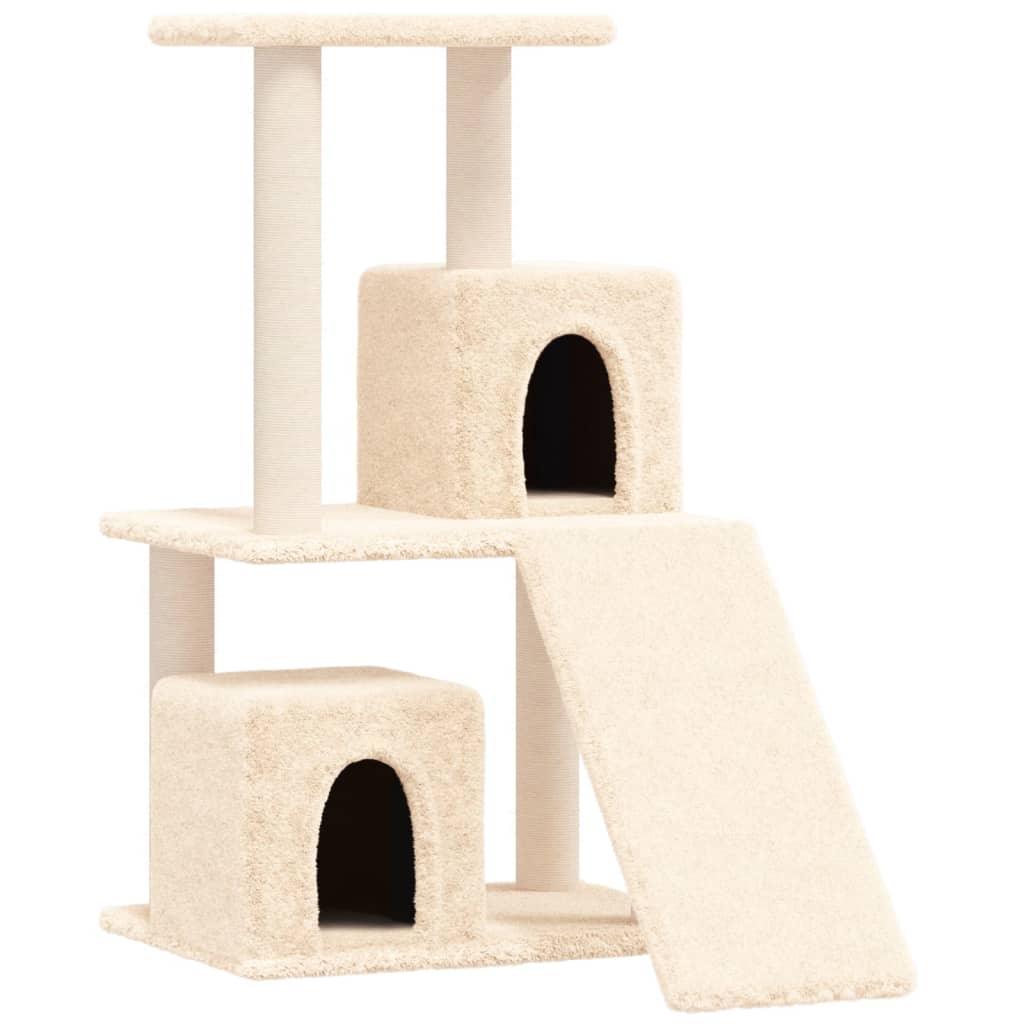 Kattenmeubel met sisal krabpalen 82 cm crèmekleurig is nu te koop bij PeponiXL, paradijselijk wonen!