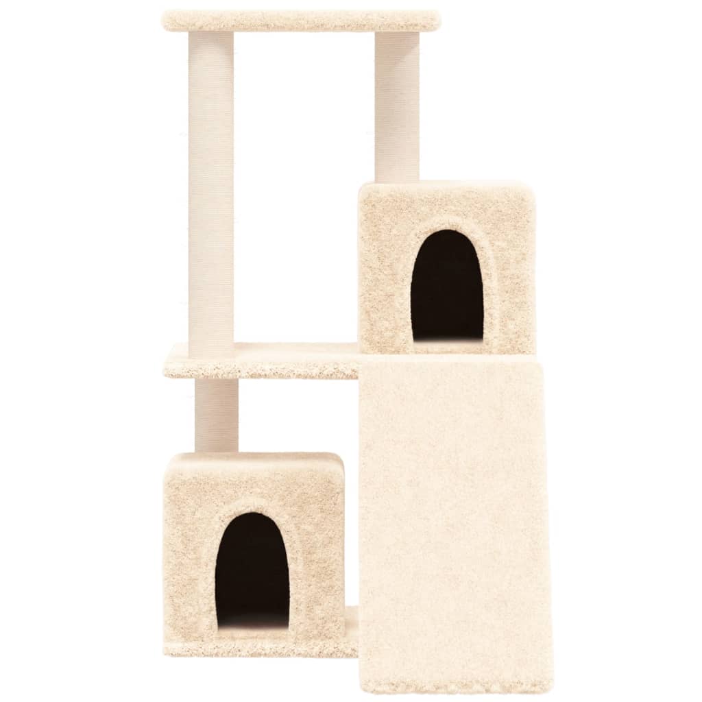 Kattenmeubel met sisal krabpalen 82 cm crèmekleurig is nu te koop bij PeponiXL, paradijselijk wonen!