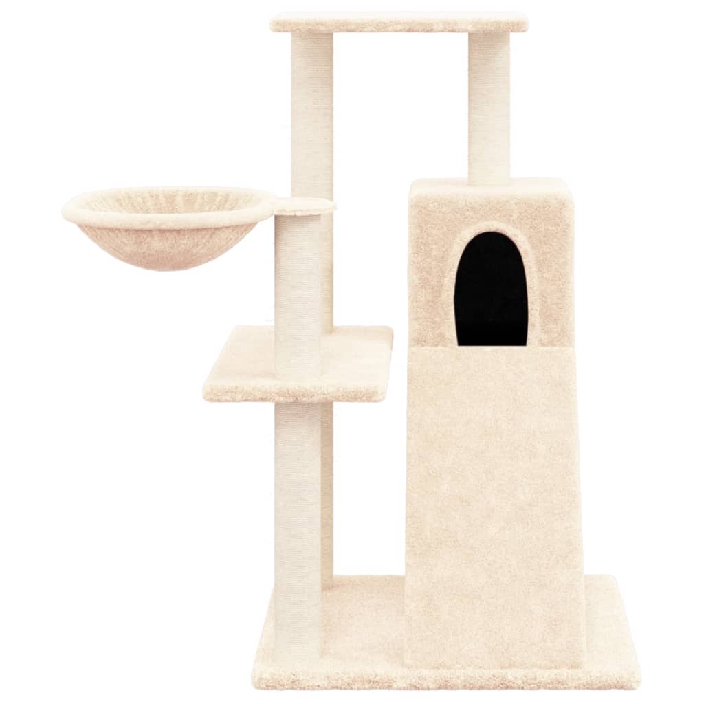 Kattenmeubel met sisal krabpalen 82 cm crèmekleurig is nu te koop bij PeponiXL, paradijselijk wonen!