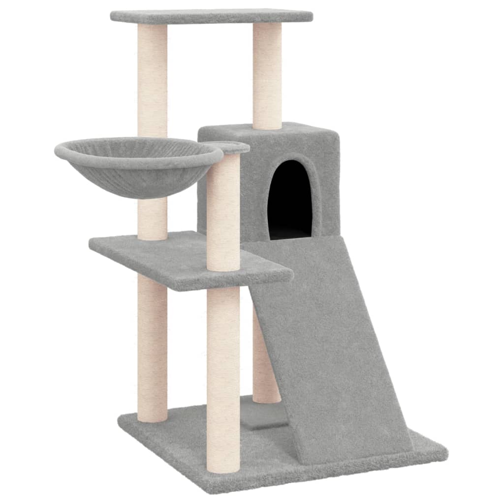Kattenmeubel met sisal krabpalen 82 cm lichtgrijs is nu te koop bij PeponiXL, paradijselijk wonen!