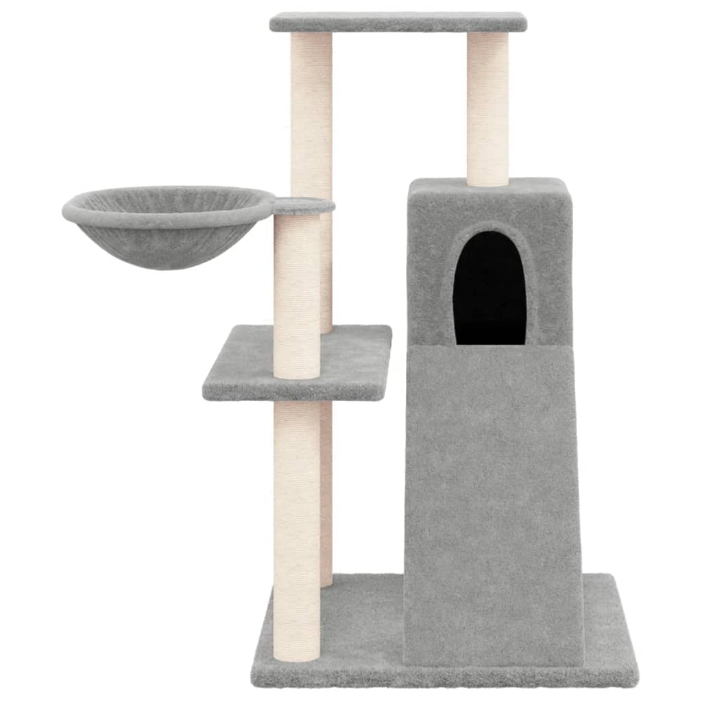 Kattenmeubel met sisal krabpalen 82 cm lichtgrijs is nu te koop bij PeponiXL, paradijselijk wonen!