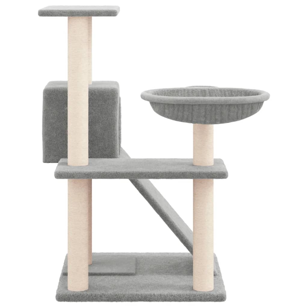 Kattenmeubel met sisal krabpalen 82 cm lichtgrijs is nu te koop bij PeponiXL, paradijselijk wonen!