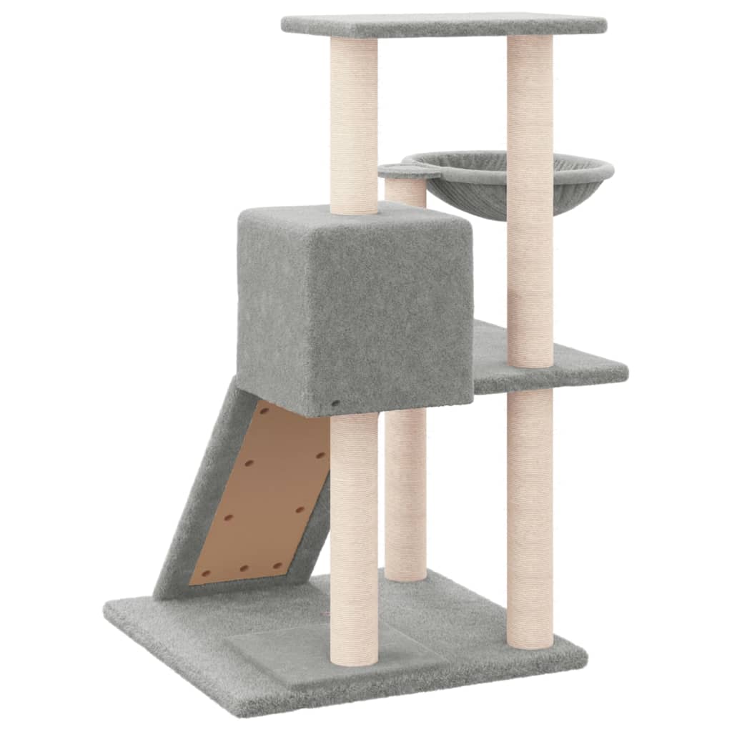 Kattenmeubel met sisal krabpalen 82 cm lichtgrijs is nu te koop bij PeponiXL, paradijselijk wonen!
