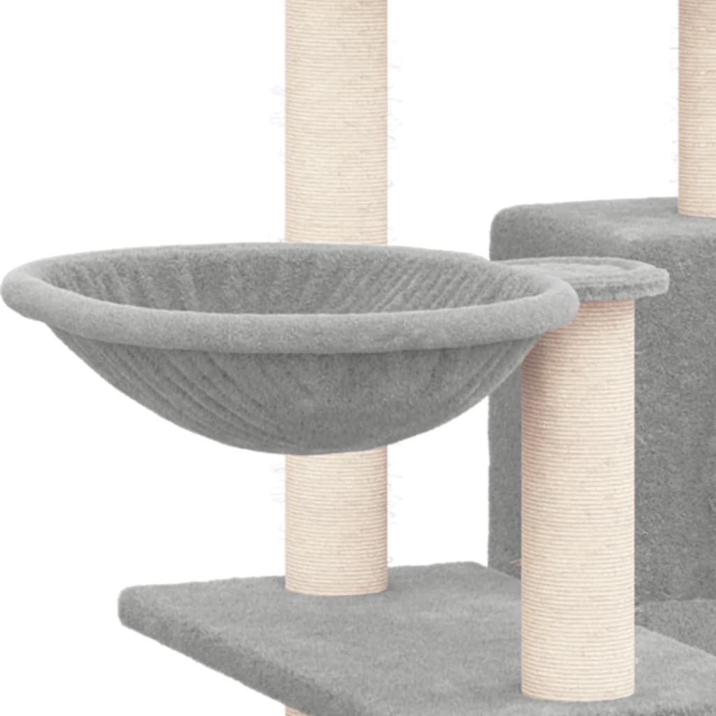 Kattenmeubel met sisal krabpalen 82 cm lichtgrijs is nu te koop bij PeponiXL, paradijselijk wonen!