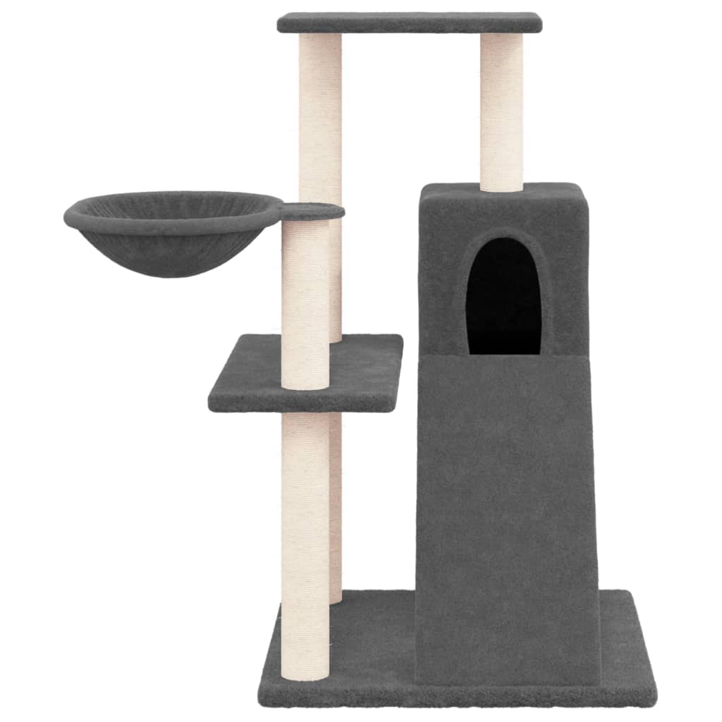 Kattenmeubel met sisal krabpalen 82 cm donkergrijs is nu te koop bij PeponiXL, paradijselijk wonen!