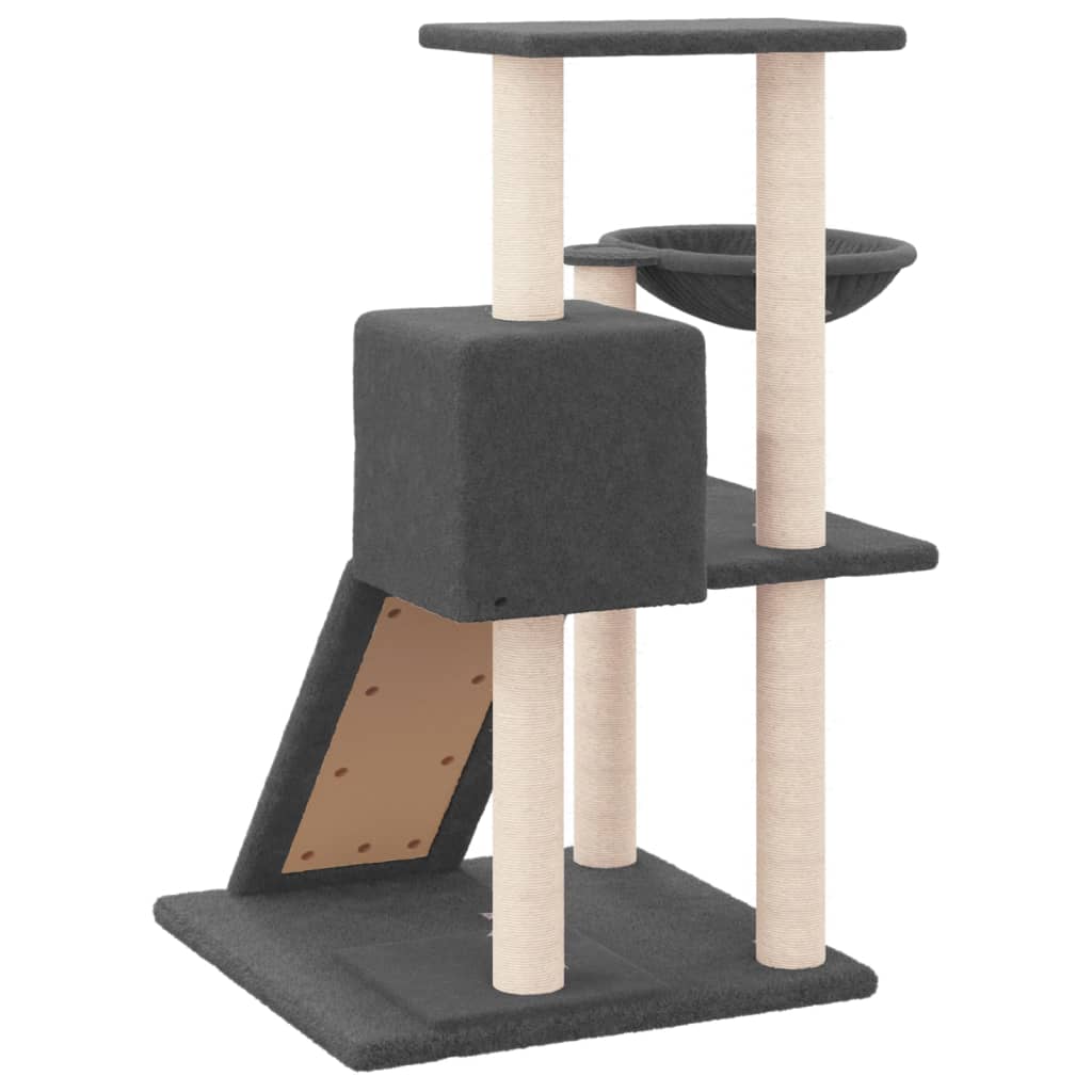 Kattenmeubel met sisal krabpalen 82 cm donkergrijs is nu te koop bij PeponiXL, paradijselijk wonen!